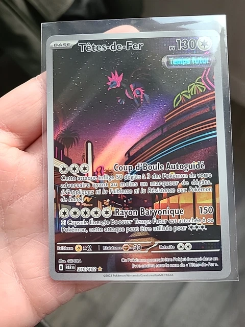 Carte Pokémon Têtes-de-Fer 216/182 Art Rare – Écarlate & Violet Faille Paradoxe, Neuve Et Protégée