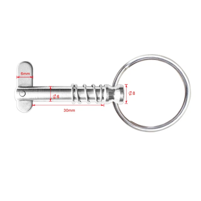 4x Bimini Top Boat Deck Hinge Quick Release Pin Stainless Steel w/ Pull Ring