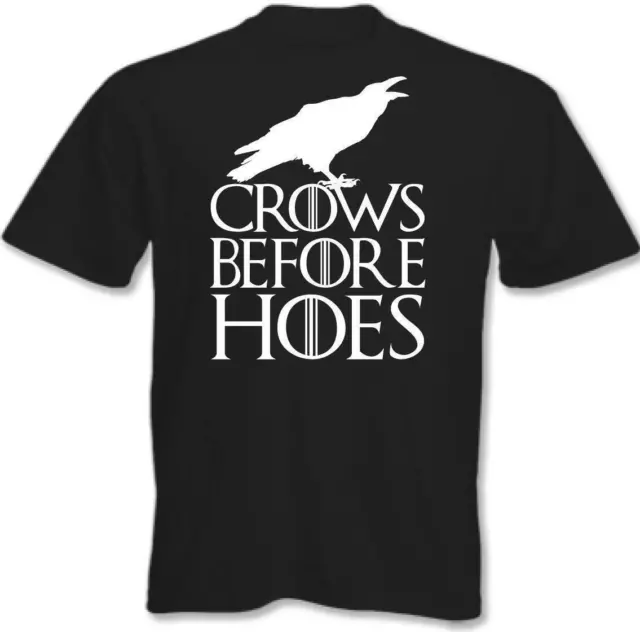 Game of Thrones T-Shirt Crows Before Hoes Mens John Snow Tee Top