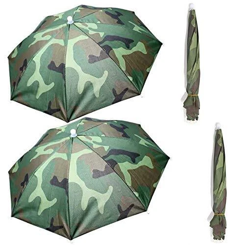 4 pcs Umbrella Hats Sun Rain Caps Folding Fishing Free Hands for Beach Outdoor