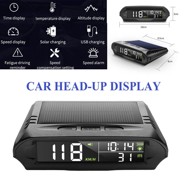 S98 Solar Car HUD Head Up Display Digital GPS Smart Speedometer Over Speed Alarm
