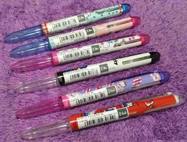 2in1 Hello Kitty Pens Blue Red Ink Sanrio Cute 2 Colors Bow Ribbon Design  Gift