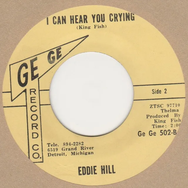 Eddie Hill I Can Hear You Crying  Ge Ge  Soul Northern Motown