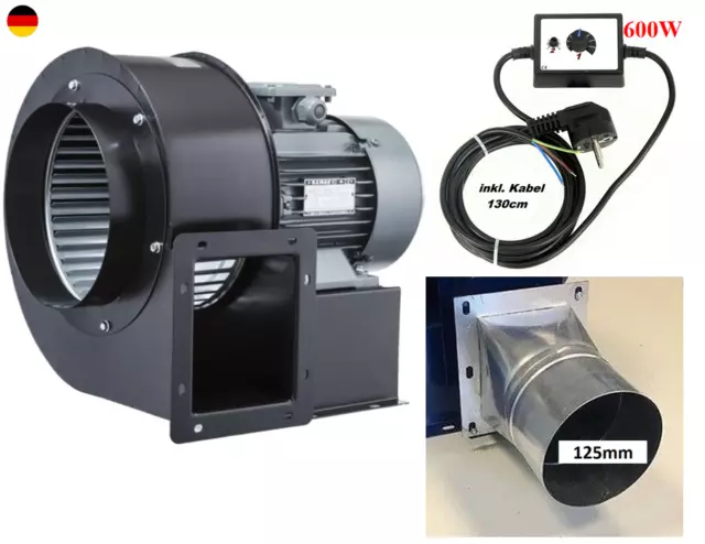 Zentrifugalgebläse Radialgebläse Radialventilator Radiallüfter 1950m³/h 230V