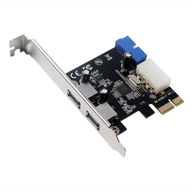 Dual Ports PCI-E to USB 3.0 HUB PCI 19pin Express Expansion Header Card Adapter