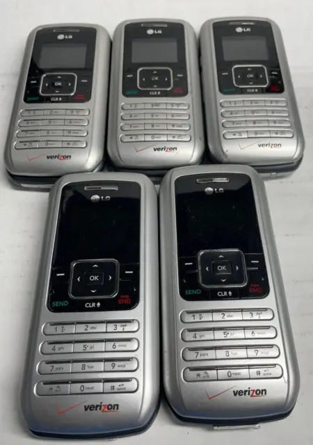 Lot of 5 LG enV / Envy VX9900 Silver ( Verizon ) Rare Cell Phones Untested parts