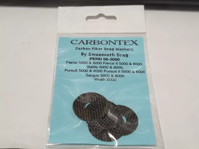 1 Set Carbontex Drag Washers 56-5000 Fits Penn Btl, Frc, Sg & Pur 5000 & 6000