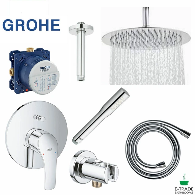 GROHE SHOWER EUROSMART Mixer_Rapido SmartBox_Rain Shower Head30cm