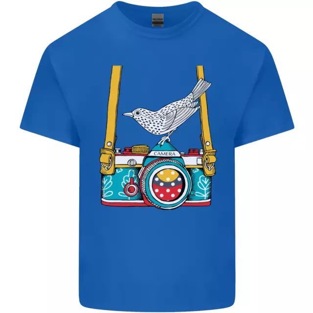 T-shirt top fotocamera con un fotografo di uccellini fotografia da uomo cotone 4