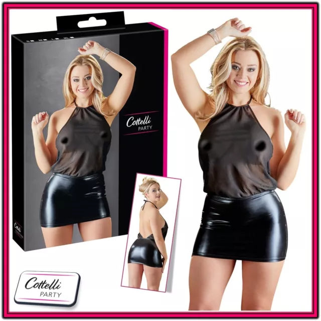 Mini abito nero con Chiffon Cottelli Sexy shop lingerie intimo abbigliamento toy