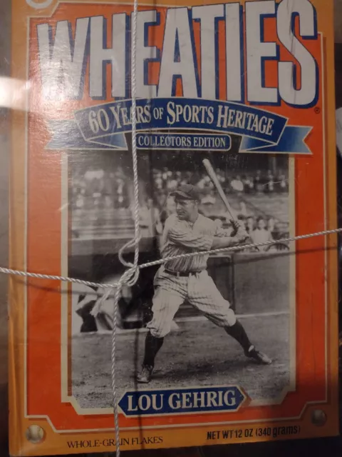 Vintage 1993 Wheaties Cereal Box Lou Gehrig New York Yankees Collectors Edition