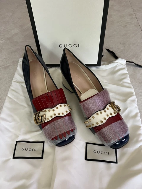 Gucci Marmont GG & Studs Patent Leather Loafer Pump Size US 9-1/2, EU 40 NIB Gucci Marmont GG & Studs Patent Leather Loafer Pump Size US 9-1/2, EU 40 NIB