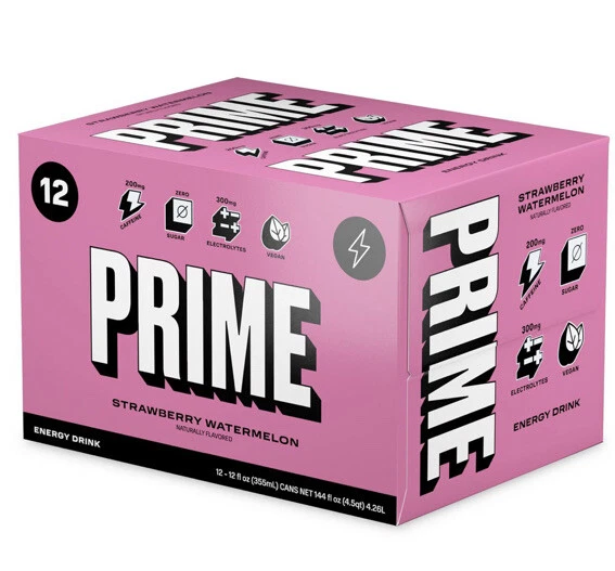 PRIME ENERGY DRINK Strawberry Watermelon(12 Pack) Prime Hydration KSI