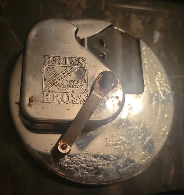 VINTAGE KRISS KROSS Stropper Hand Crank Razor Blade Sharpener 80.00