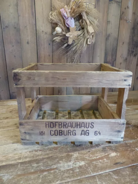Bierkasten Hofbrauhaus Coburg AG 64 alte Bierkiste Holz