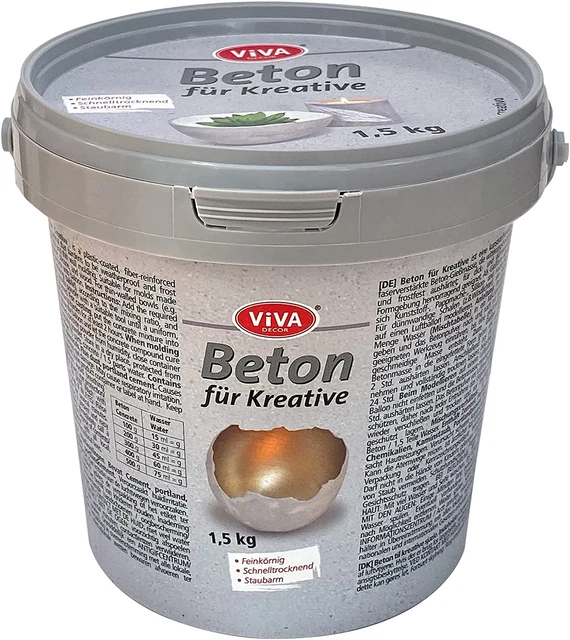 Viva Decor VD940400098 Hormigón para Creativos, Gris, 1,5 kg