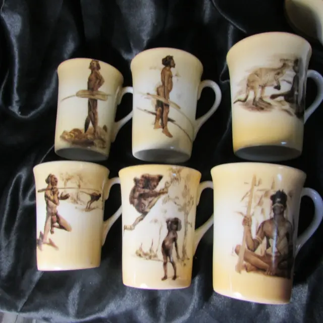 6 Vintage Brownie Downing Tea / Coffee Cups / Mugs