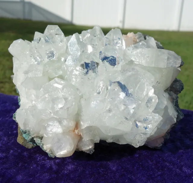 Sparkling Apophyllite & Stilbite Chalcedony Crystal Cluster of Points For Sale