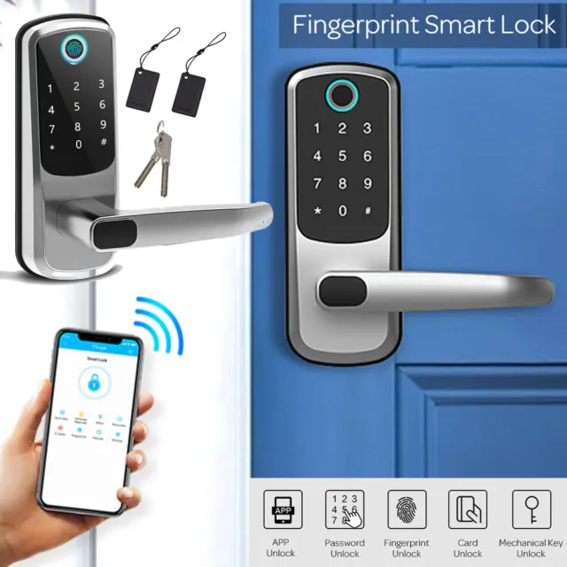 Cerrado De Puerta Inteligente Manija Teclado Huella Digital Entrada Sin Llave 2