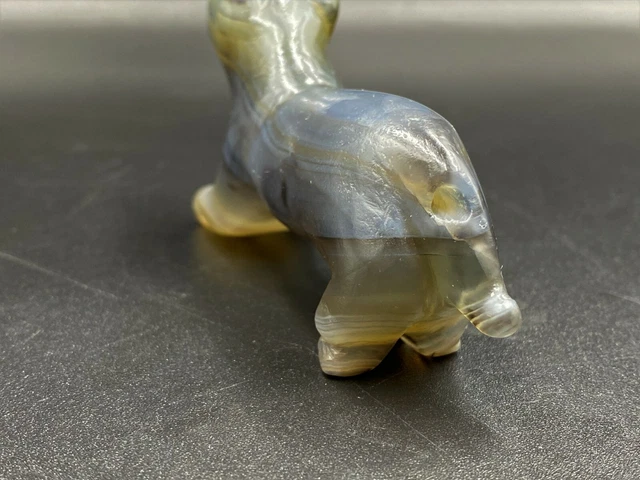 Antique Ancient PYU dynasty Tiger Figure carved Bead In Agate stone 9
