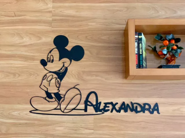 Personalized Name Mickey Mouse Metal Wall Art Custom Walt Disney Nursery Decor