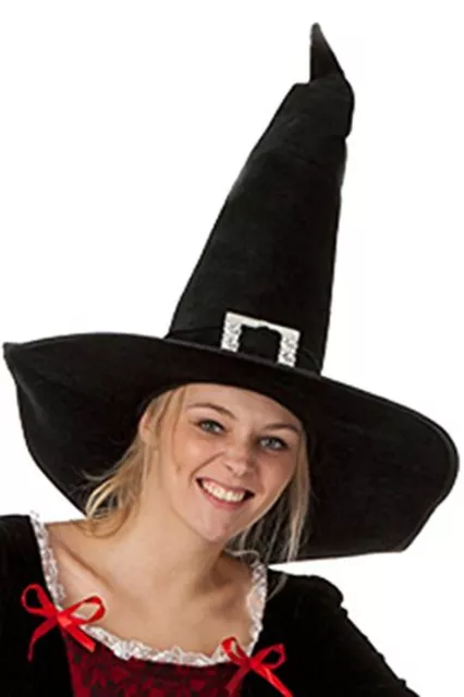 Hexenhut Zaubererhut schwarz mit Schnalle Kostüm Hexe Halloween Ko Wäschebeutel