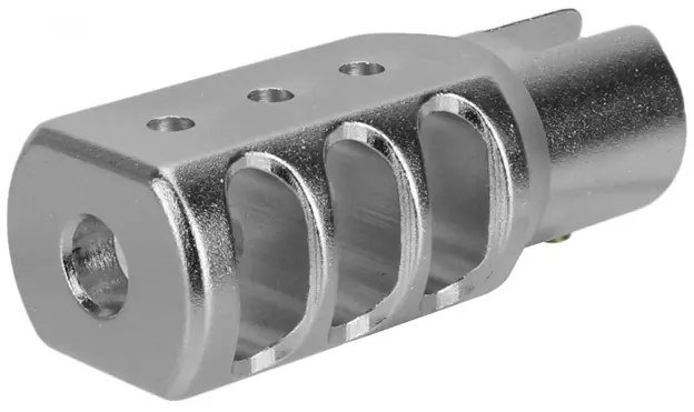 Slip On Ruger 10/22 1022 Muzzle Brake Tanker Style Aluminum Silver Color Bolt On