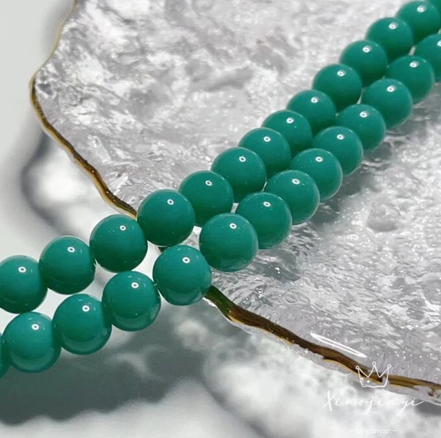 8mm Glass Porcelain Jade Solid Color Light Beads Bracelet