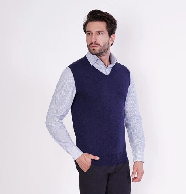 Gilet Homme Col V En Cachemire Et Soie – Pull Sans Manches Gilet Homme Col V En Cachemire Et Soie – Pull Sans Manches