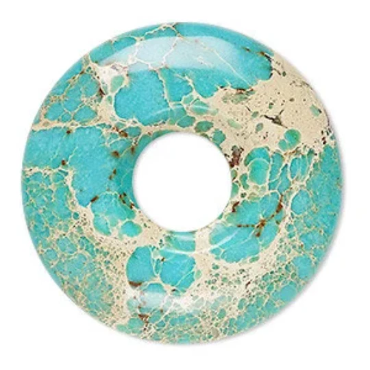 Clearance 40mm Magnesite gemstone donut dyed stabilized focal point (9217)