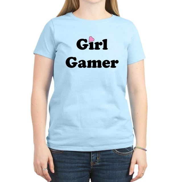 CafePress Girl Gamer Women's Light T Shirt Crew Neck Tee (291474744)