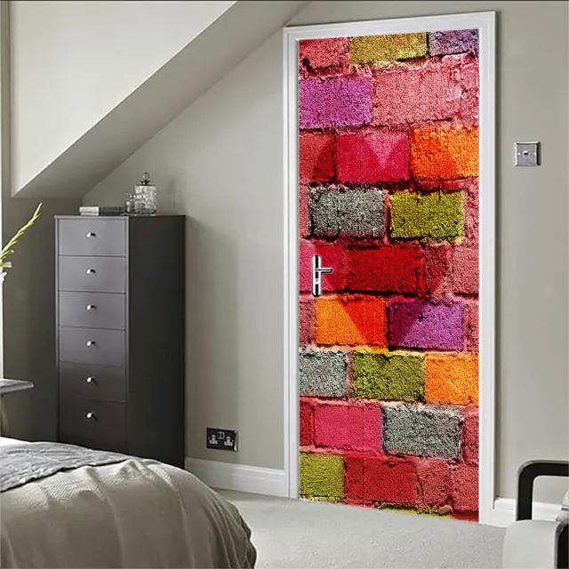 3D Door Stickers Self-adhesive Wall Art Mural Decal Home Bedroom Decor C