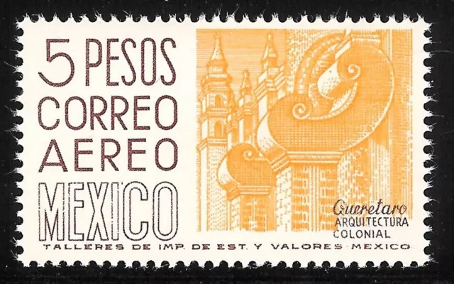 pa240b Mexico Arquite MNH paper 9 Sc#C476 Mc#1160Zz Et#aa240b orange-yellow