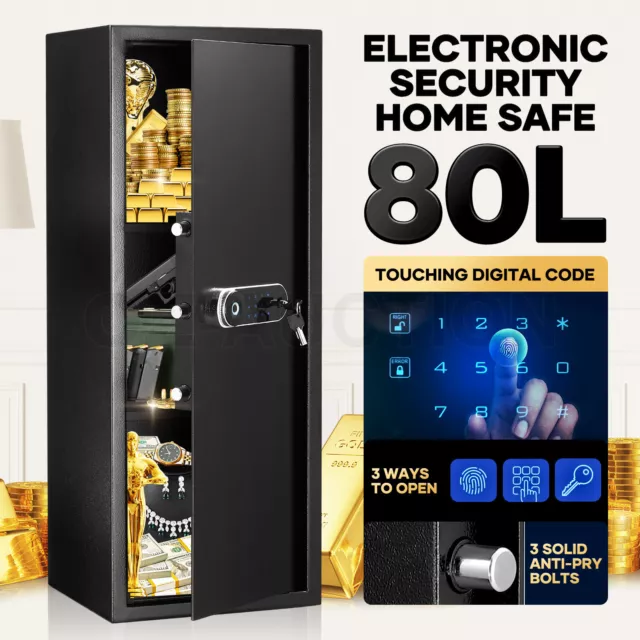 Security Box Digital Safe Electronic 80L Key Lock Fingerprint Steel Password