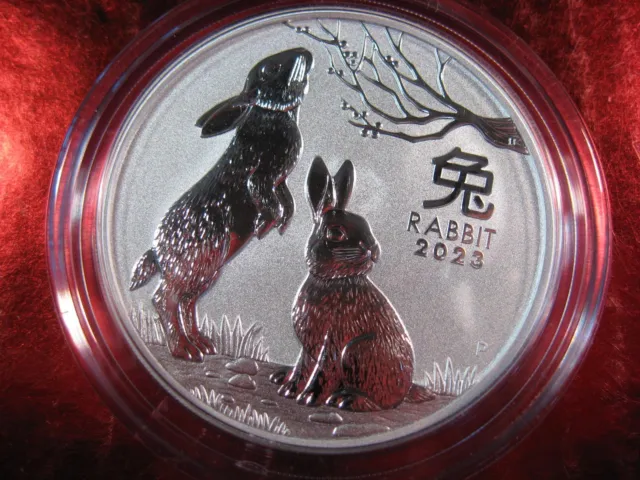 2023 .9999 2 oz. Silver Year of the Rabbit Lunar III Perth Mint Sealed LIMITED
