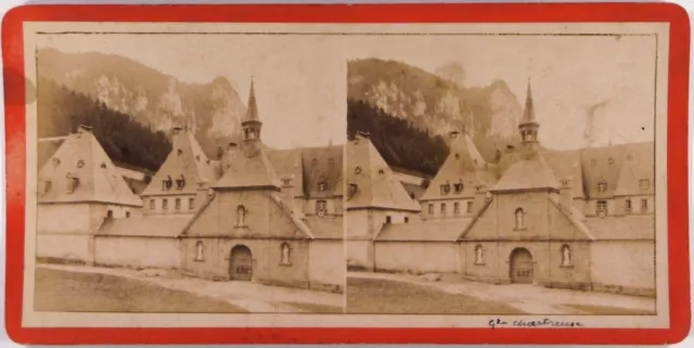 Monastère La Grande Chartreuse.St Pierre.Couvent.38.Photo Stereo Unique Albuminé