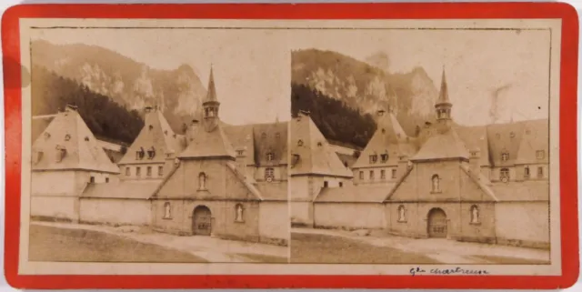 Monastery La Grande Chartreuse.St Pierre.Convent.38.Unique Albuminated Stereo Photo