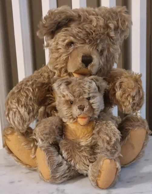Lot De 2 Vieux Ours En Peluche Anciens – Charme Rétro Pour Déco Ou Collection