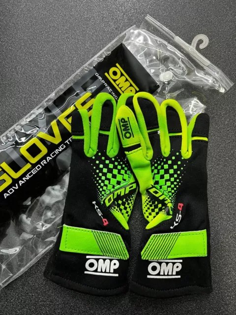 Kk02744E231005 Ks-4 Kart Gloves Verde Fluo/Nero Tg. 5