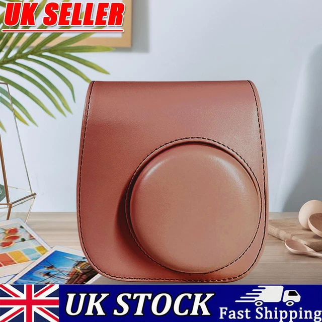 Instant Camera Bags PU Leather for Fujifilm Instax Mini 12/11/9/8 (Light Brown)