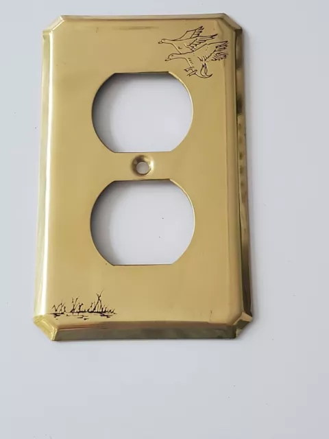 Solid Brass Outlet & Switch Plate Covers - 10/box- Etched Marshes & Ducks NIB 2