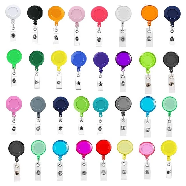 60 Pack Retractable Badge Reels,Badge Clips Holder for Hanging Name ID Card J1Z4