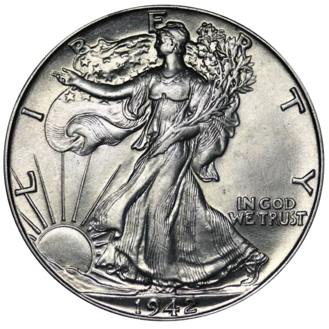1942 Walking Liberty Silver Half Dollar BU - GEM UNCIRCULATED - NICE COIN!