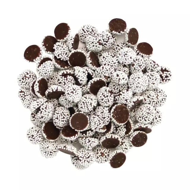 Mini Dark Chocolate Mini Nonpareils With White Seeds 4oz TO 3lb