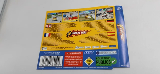 Jaquette Arrière Officielle Jeu Sega Dreamcast Silver Version Allemande - Bon état