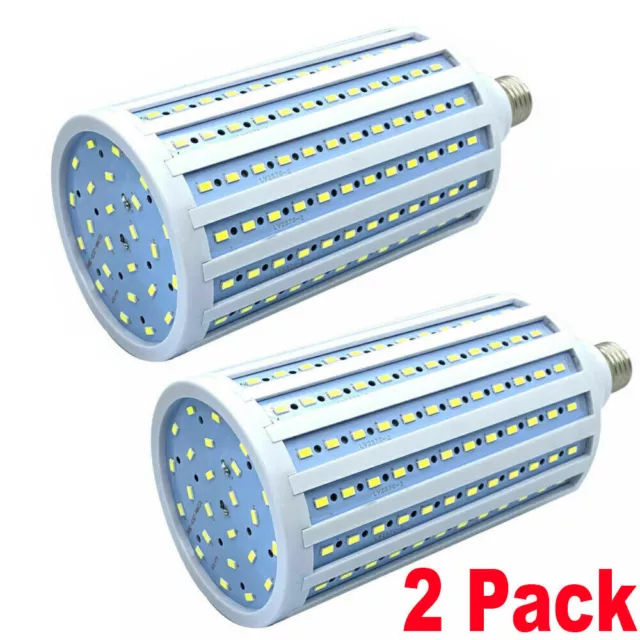 2PCS Huge Super Bright 300W Eq LED Bulb 168-Chip Corn Light E26 5000lm 50W 6000K