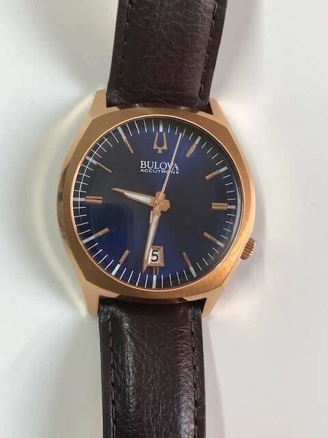 BULOVA MEN S WATCH Accutron II 97B132. NEW. Leather Brown Two