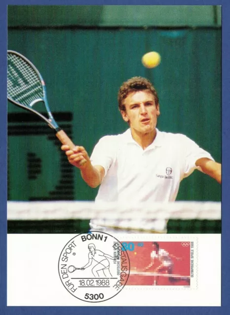 Maximumkarte BRD 1988, Olympische Spiele Seoul, Tennis