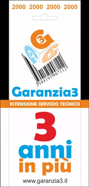 Estensione Del Servizio Tecnico Garanzia + 3 Anni Massimale 2000,00 Euro