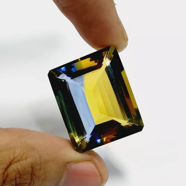 Bolivian Bi-color Natural Ametrine 56 Ct Emerald Shape Faceted Gemstone L477